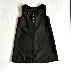 H&M girls classic black a-line fancy party dress with bow 4-5 YRS